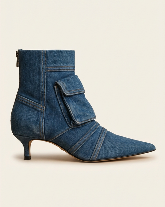 Vega - Botines de diseño cargo en tejido tejano