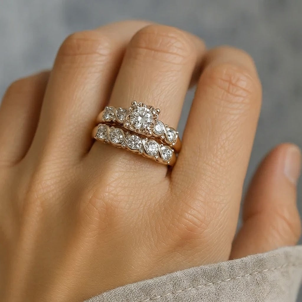 Anillo Vintage de Oro Brillante