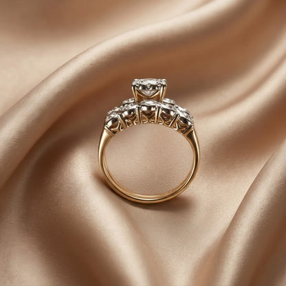 Anillo Vintage de Oro Brillante